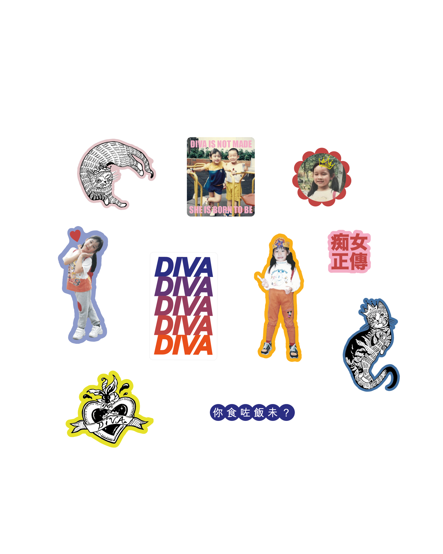 JENG IS THE DIVA Stickers set