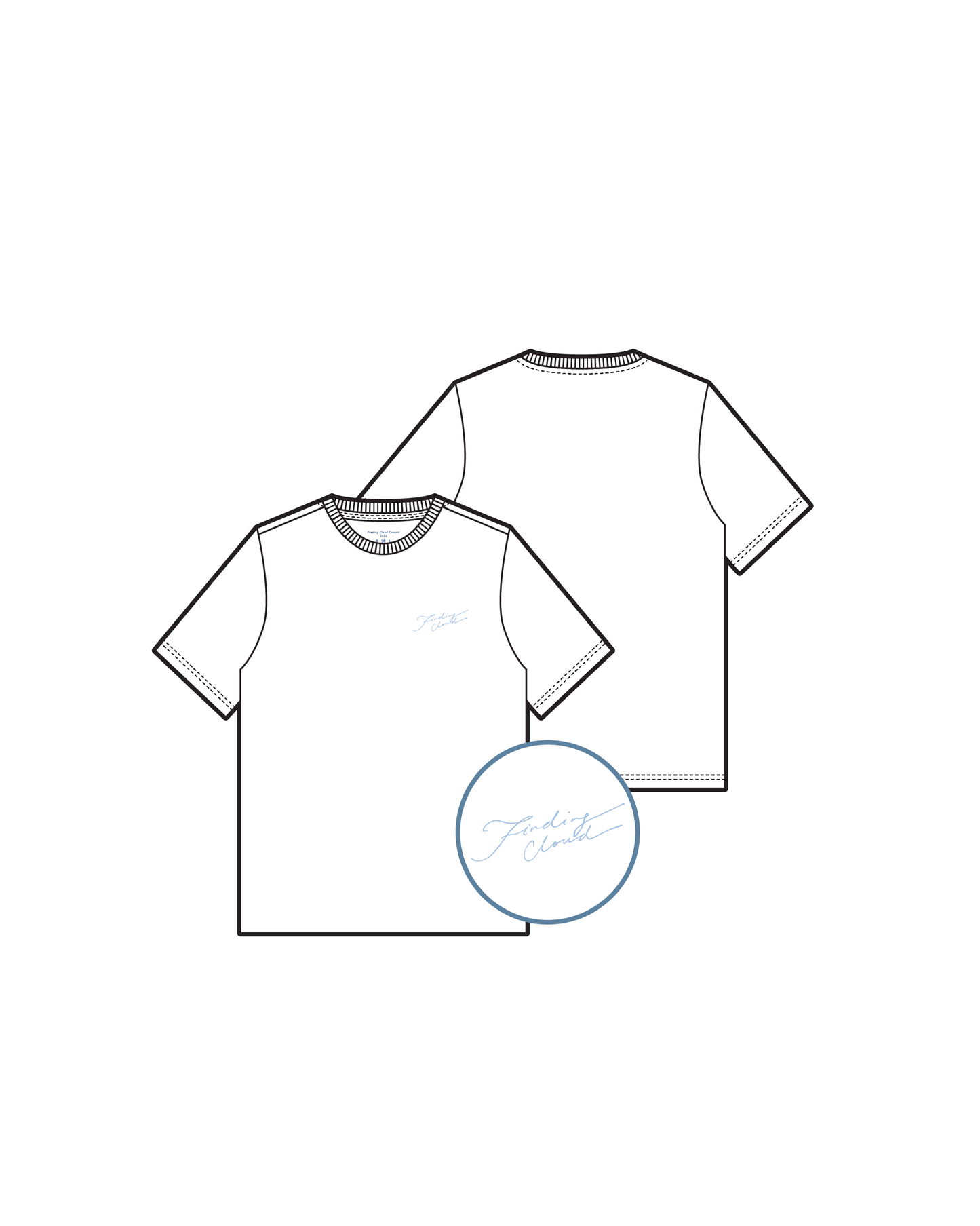 Finding Cloud Logo White Tee
