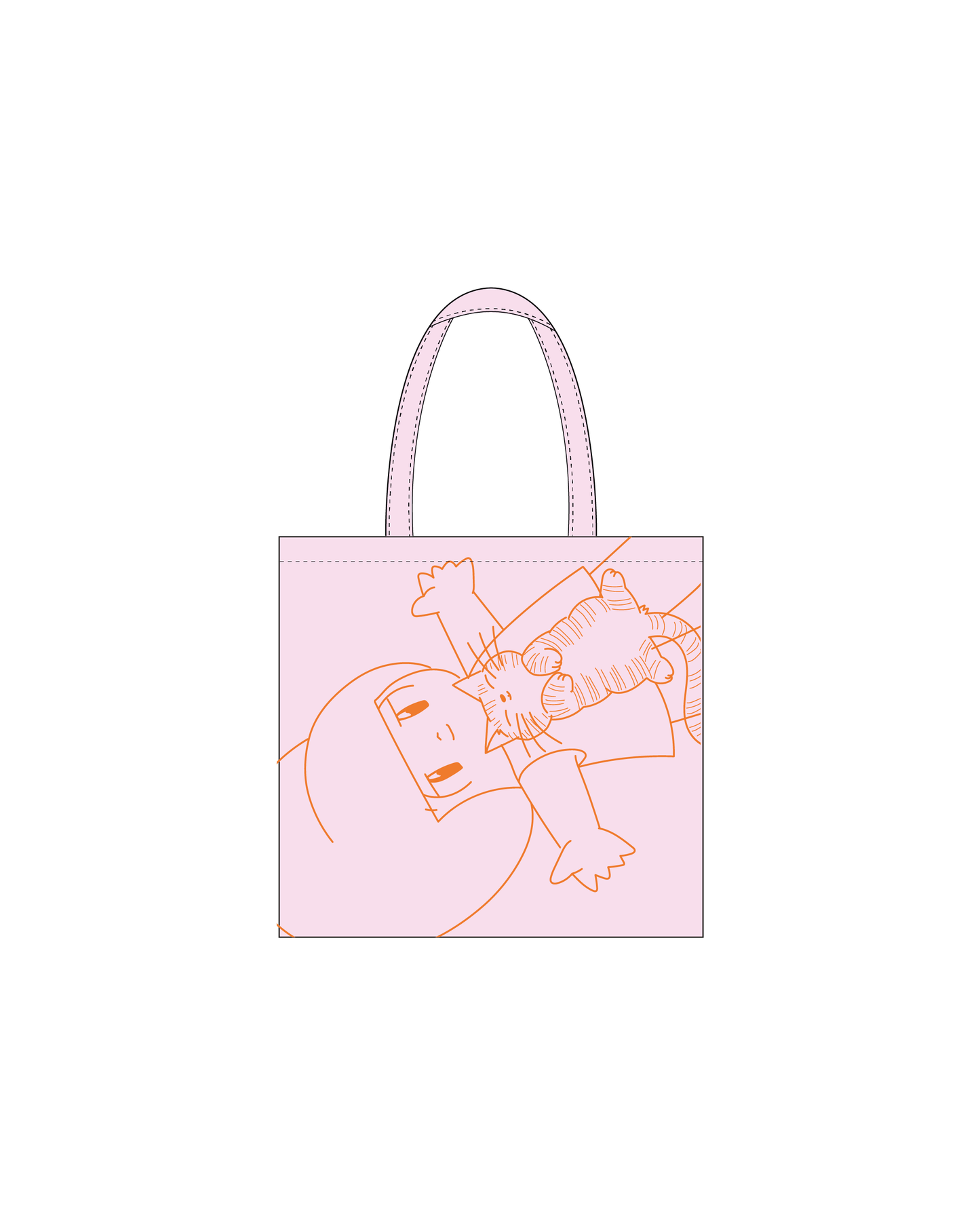 AH JENG's Coffee Club x MAMUANG Pink Totebag