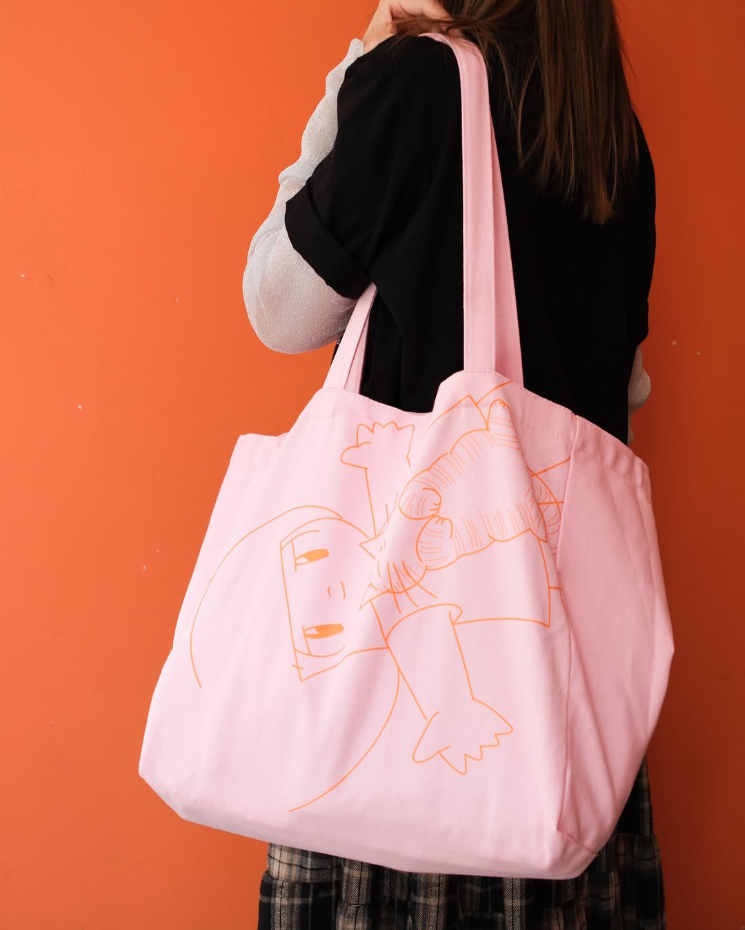 AH JENG's Coffee Club x MAMUANG Pink Totebag